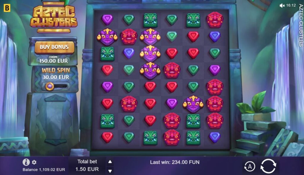 Aztec clusters slot gameplay preview image