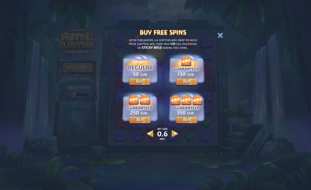 The round of Free Spins - Aztec Clusters Feature